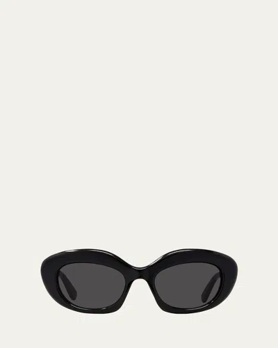 Loewe Curvy Lw40153i Sunglasses In Sblksmk