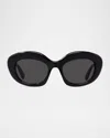 Loewe Curvy Lw40153i Sunglasses In Sblksmk