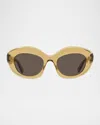 Loewe Curvy Lw40153i Sunglasses In Sdkgrnbrn