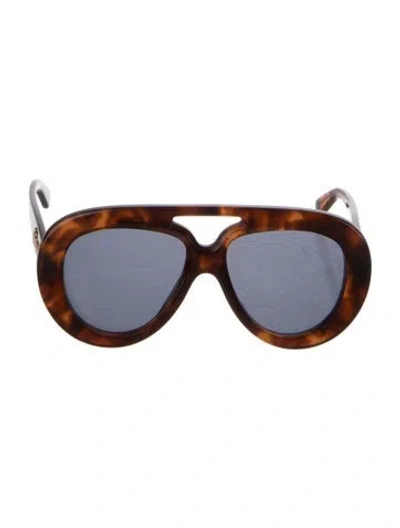 Pre-owned Loewe Curvy Oversize Sunglasses In Brown