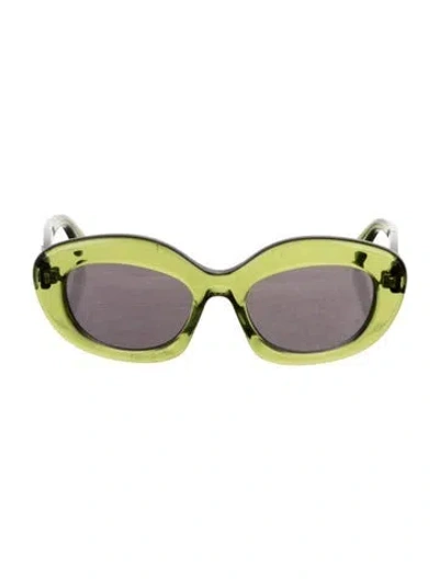 Pre-owned Loewe Curvy Oversize Sunglasses In Green