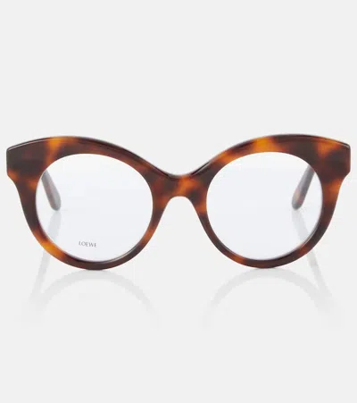 Loewe Curvy Round Glasses In Brown