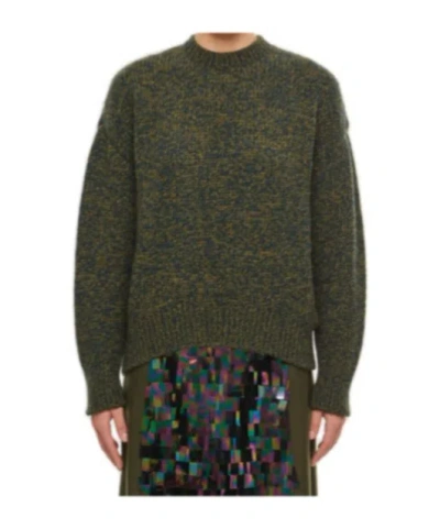 Loewe Multi-panel Design Wool-blend Jumper In Green