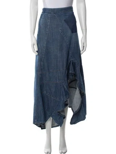 Pre-owned Loewe Cutout Accent Long Skirt In Blue
