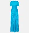 Loewe Cutout Draped Maxi Dress In Blue