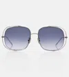 Loewe Cutout Square Sunglasses In Blue