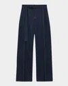 Loewe D-ring Belted Wide-leg Jeans In Blue
