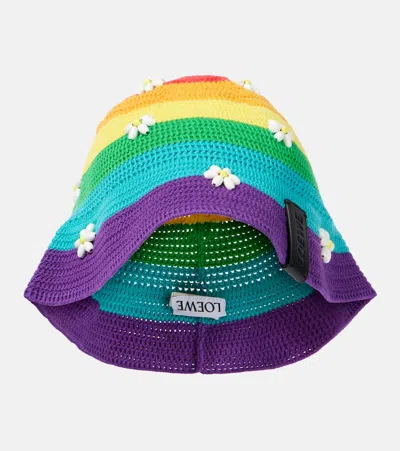 Loewe Daisy Beaded Cotton-blend Bucket Hat