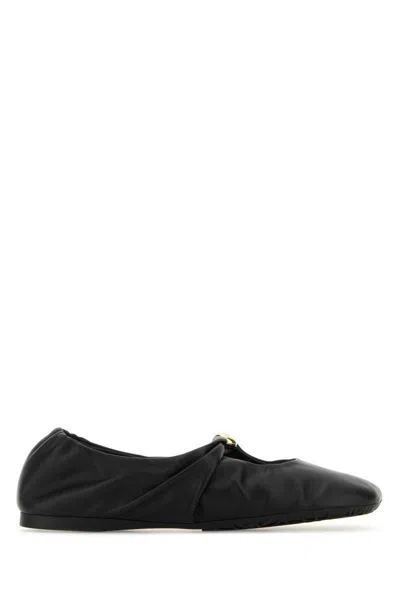 Loewe Black Nappa Leather Pebble Ballerinas