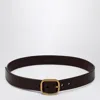 Loewe Dark Brown Leather Belt Women In Black
