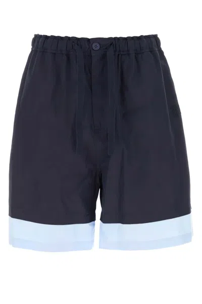 Loewe Casual Poplin Bermuda Shorts Featuring Pockets In Gray