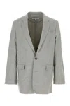 Loewe Single-breasted Wool Blazer In Gray