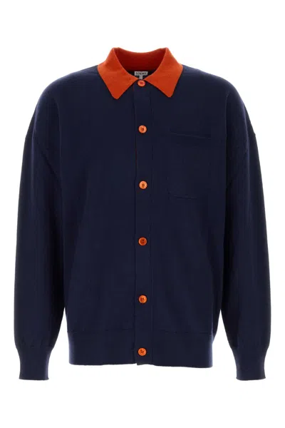 LOEWE DARK BLUE WOOL CARDIGAN
