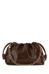 Loewe Flamenco Sequined Leather Clutch Chocolate