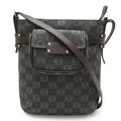 Pre-owned Loewe Dark Brown Leather Pouch Shoulder Bag ()