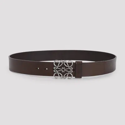 LOEWE DARK BROWN LOGO BUCKLE BELT