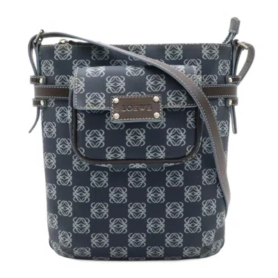 Pre-owned Loewe Dark Brown Navy Pvc Leather Shoulder Bag ()