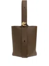 Loewe Medium Pebble Leather Bucket Bag In Dark Brown