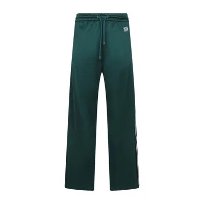 Loewe Dark Green Cotton Pants With Elasticated Waistband