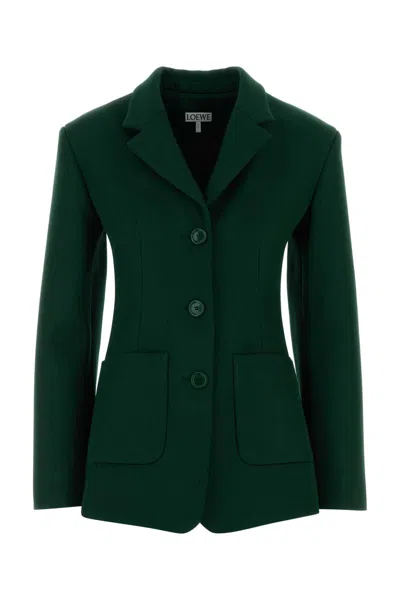 Loewe Dark Green Wool Blend Blazer