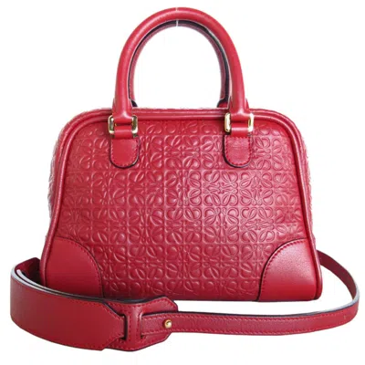Pre-owned Loewe Dark Red Leather Handbag Shoulder Bag ()