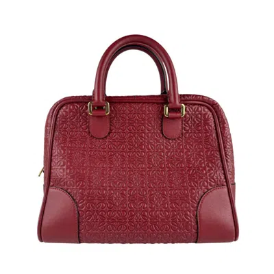 Pre-owned Loewe Dark Red Leather Handbag Shoulder Bag ()