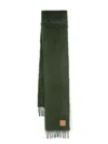 Loewe Debossed-anagram Mohair-blend Scarf In Green