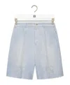 Loewe Debossed-anagram Shorts In Sky-blue