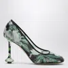 Loewe Mesh Toy Pumps With Embellished Floral Pattern In Black