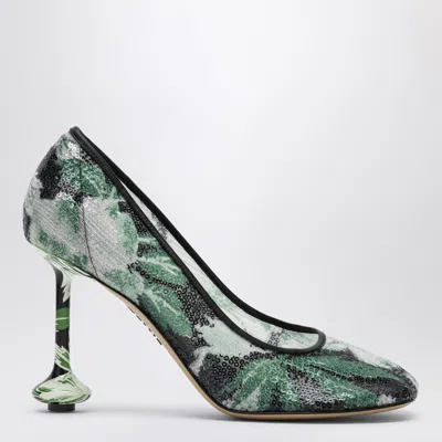 LOEWE DECOLLETE TOY WITH SEQUINS AND FLORAL PATTERN