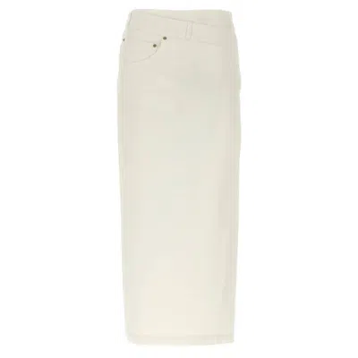 LOEWE LOEWE DECONSTRUCTED COTTON DENIM SKIRT