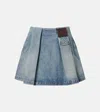 Loewe Deconstructed Denim Miniskirt In Blue