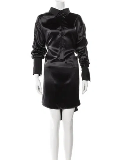 Pre-owned Loewe Deconstructed Shirt Midi Length Dress In Black
