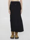 Loewe Deconstructed-designed Denim Midi Skirt In Black