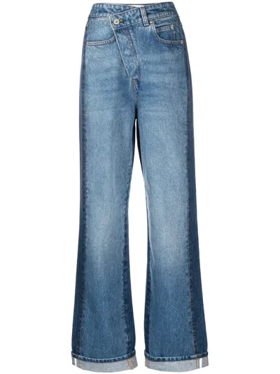 Loewe Deconstructed Wide-leg Jeans In Blue