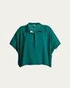 Loewe Deep V-neck Johnny Collar Wool Sweater In Green White