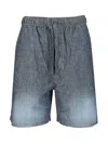 Loewe Bermuda Shorts With Back Pockets And Elastic Waistband In Blue