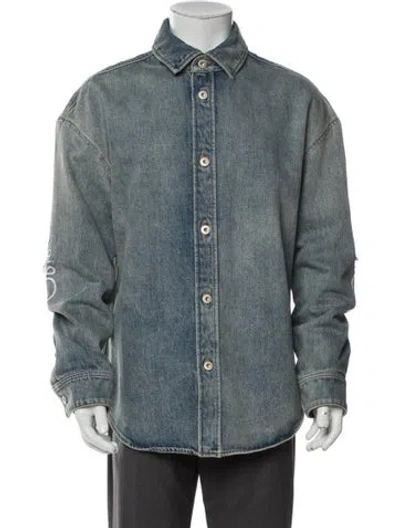 Pre-owned Loewe Denim Anagram Denim Jacket In Blue