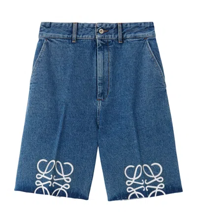 LOEWE DENIM ANAGRAM SHORTS