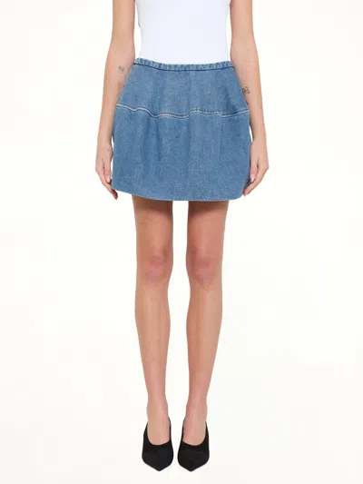 Loewe Denim Balloon Skirt In Blue