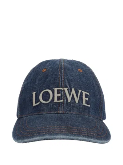 Loewe Denim Baseball Cap In Blue