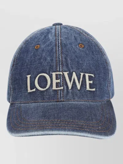 Loewe Denim Baseball Cap Adjustable Strap Curved Brim