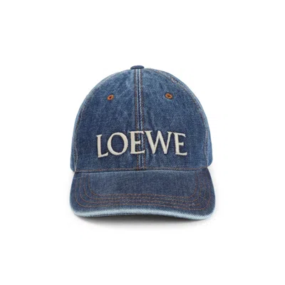 Loewe Denim Baseball Cap In Blue