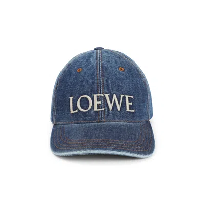 Loewe Denim Baseball Cap In Denimblue