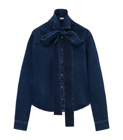 Loewe Denim Bow Shirt In Blue