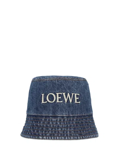 Loewe Denim Bucket Hat In Blue