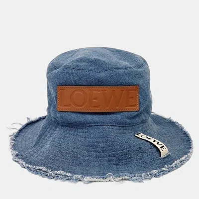 Pre-owned Loewe Denim Bucket Hat In Blue