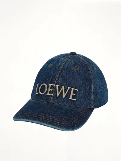 Loewe Denim Cap In Blue