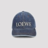Loewe Logo Embroidery Denim Baseball Cap In Orange