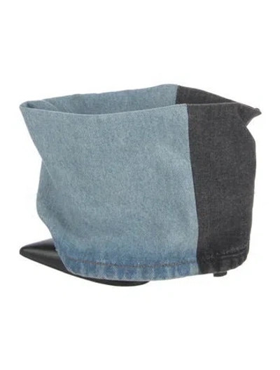 Pre-owned Loewe Denim Colorblock Pattern Boots In Multi